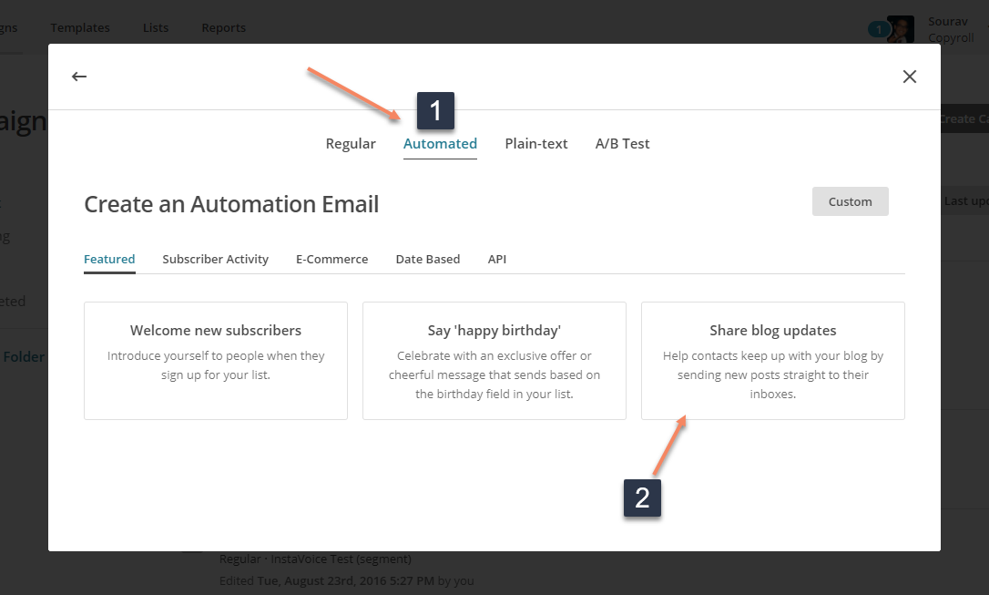 create automated email