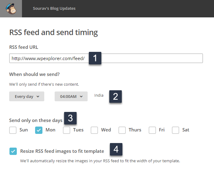 configure rss feed 