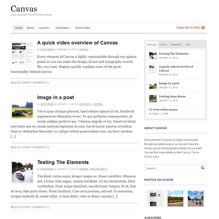 Canvas Highly Customizable WordPress Theme