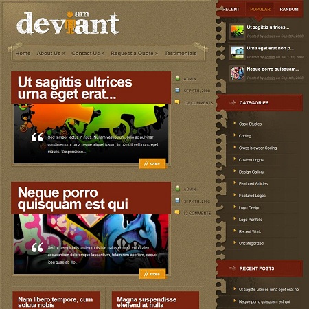 Deviant Grunge WordPress Theme