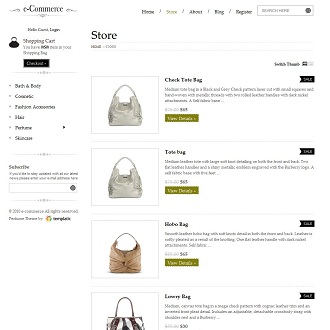 E-Commerce Shopping Cart WordPress Theme