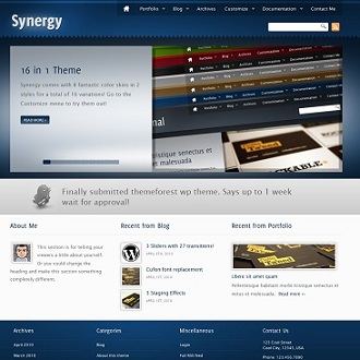 Synergy, Portfolio WordPress Theme