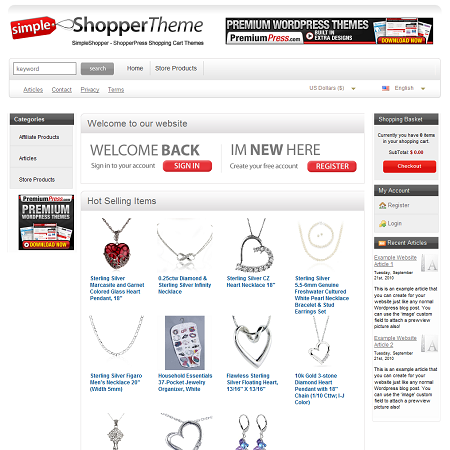 Shopping Cart WordPress Theme