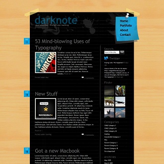 Dark Note Notepad WordPress Theme