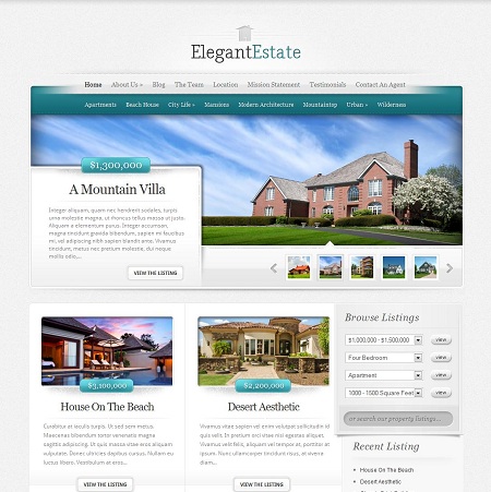 Elegant Real Estate WordPress Theme
