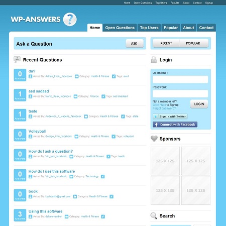 WP Answers WordPress Theme