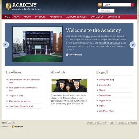 academy education wordpress theme