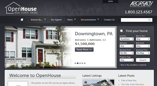 Open House Real Estate WordPress Theme