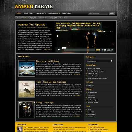 Amped WordPress Rock Band Music Theme