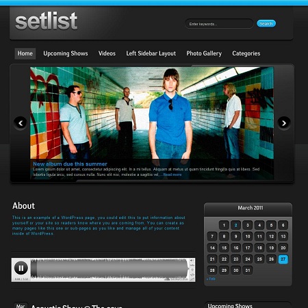 Setlist Music WordPress Theme