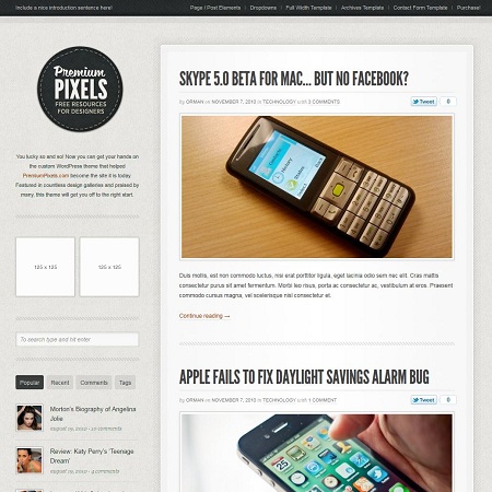 Premium Pixels WordPress Theme