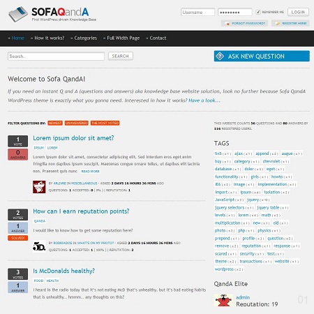 Sofa Q&A WordPress Theme