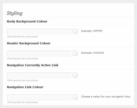 Austen WordPress Theme Styling Options
