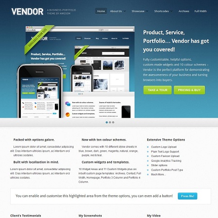 Vendor Premium WordPress Business Theme