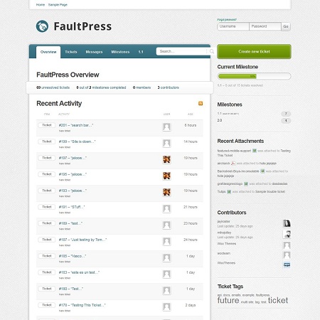 FaultPress Ticketing WordPress Theme