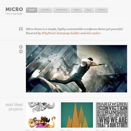 Micro WordPress Theme With Visual Skin Maker
