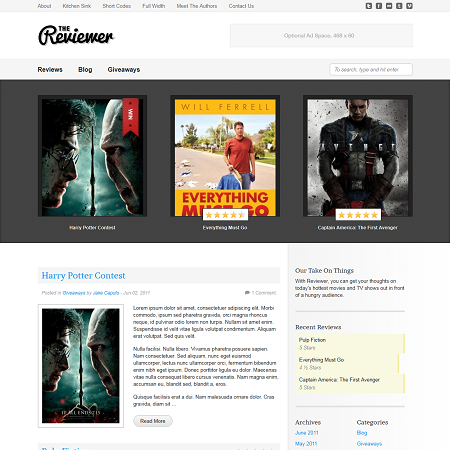 wordpress movie theme