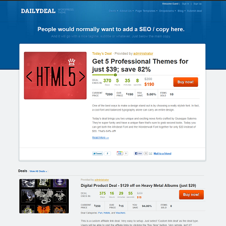Daily Deal WordPress Theme