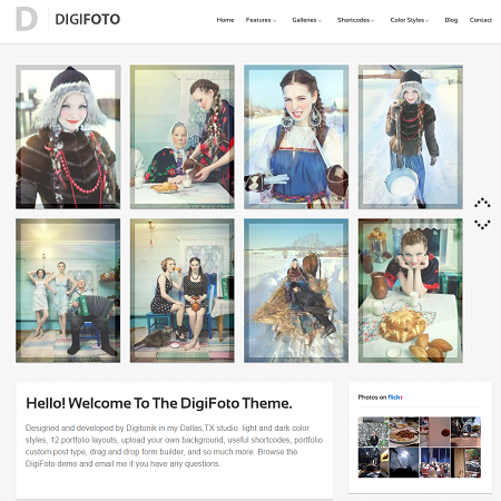 DigiFoto Minimal Photography WordPress Theme