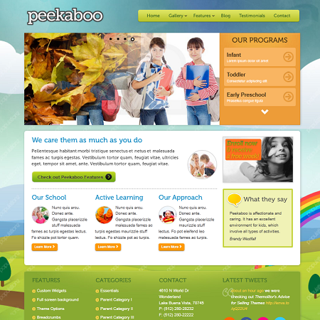 Peekaboo WordPress Children’s Theme
