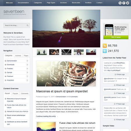 Seventeen Premium WordPress Blog Theme