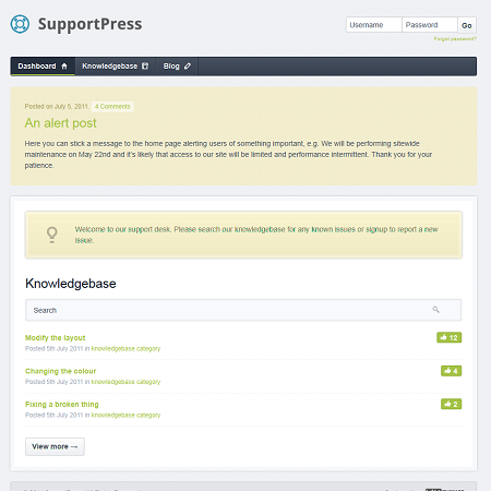 Support Press WordPress Help Desk Theme
