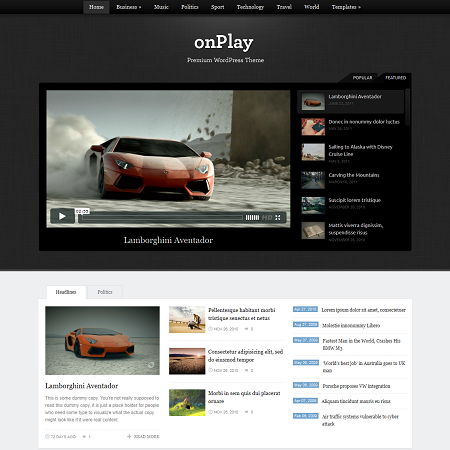 onPlay Premium WordPress Magazine Theme