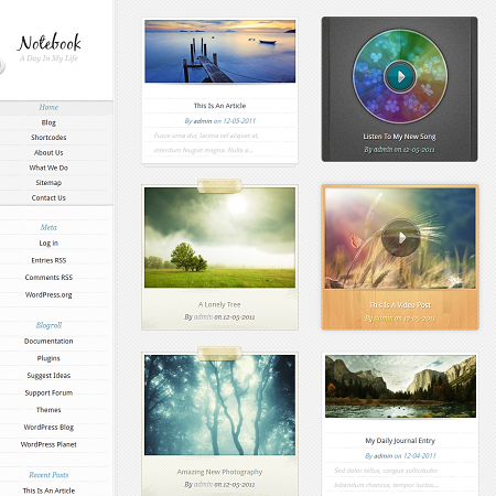 Notebook WordPress Theme