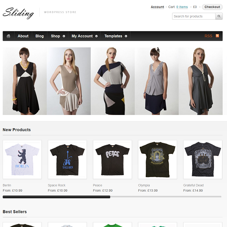 Sliding WordPress Simple & Clean Ecommerce Theme