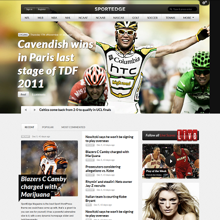 Sportedge WordPress Magazine Theme