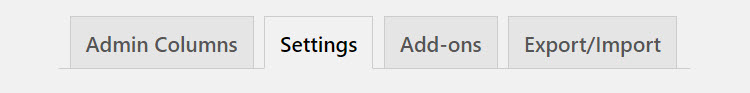 Settings Tab