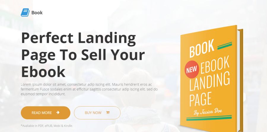 book landing page