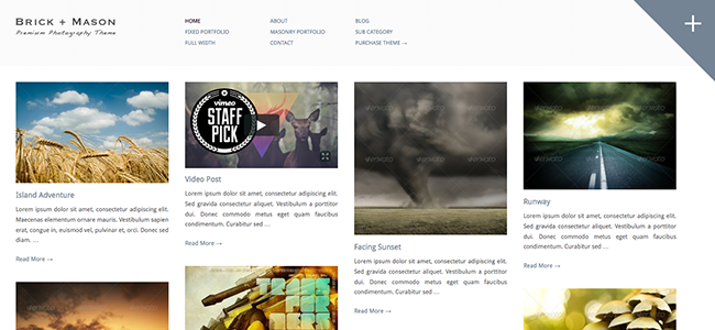 Brick+Mason Pinterest WordPress Theme