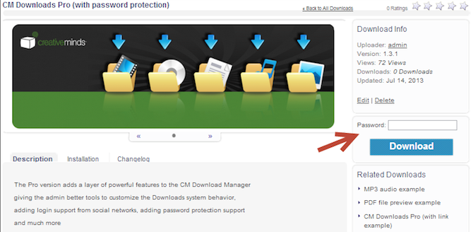 CM Downloads Manager Passwords