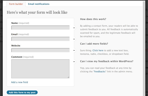 Contact Form Builder