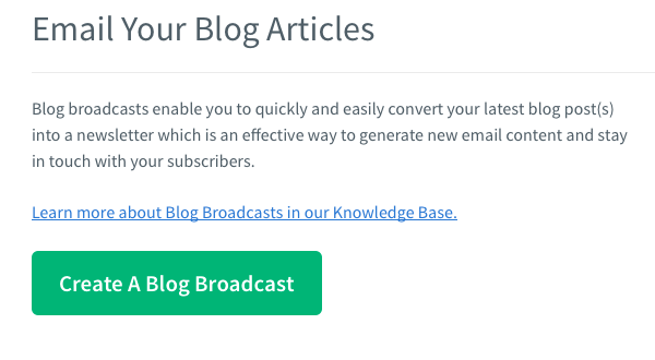 Create a blog broadcast with AWeber