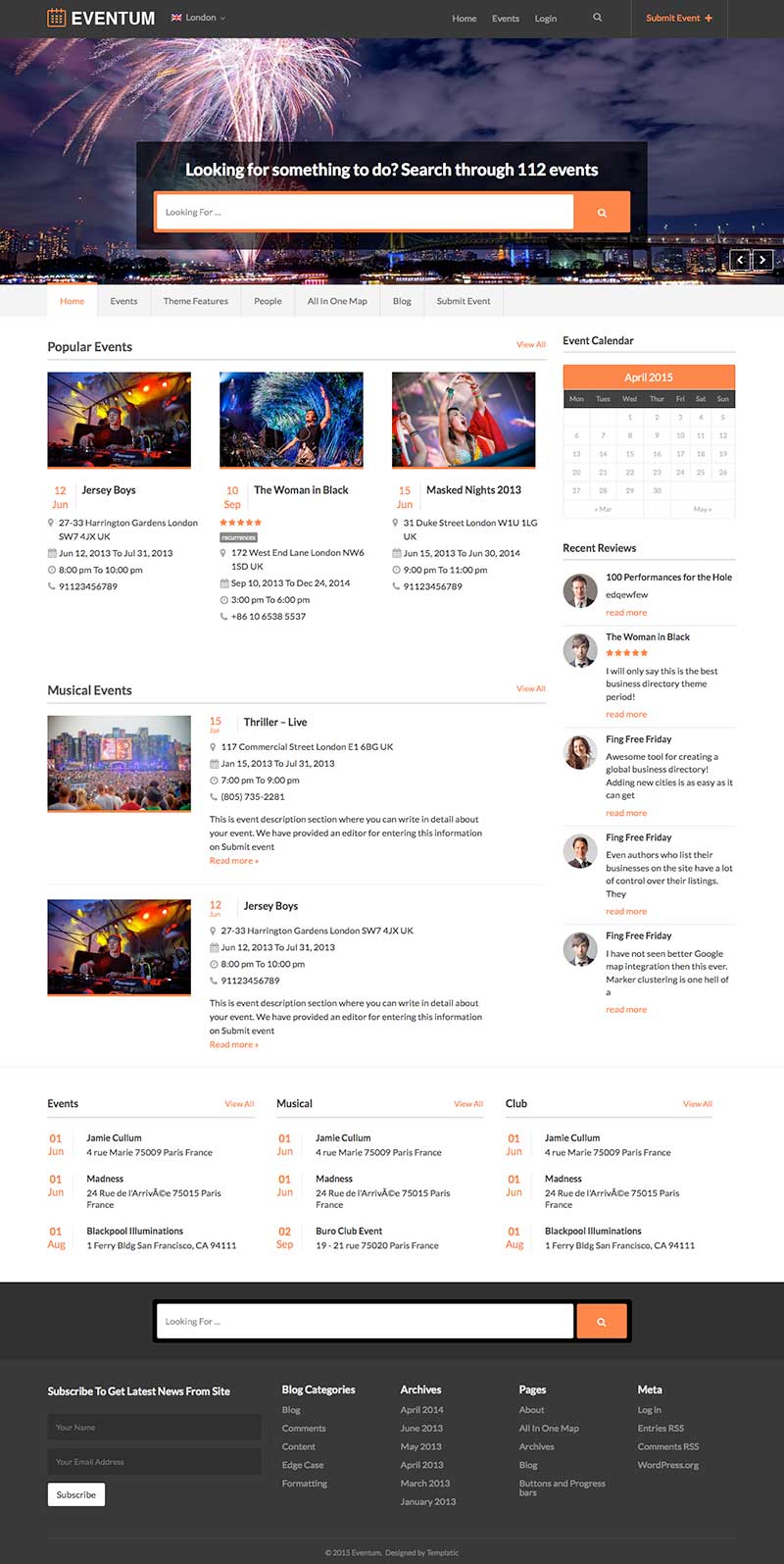 wordpress events themes