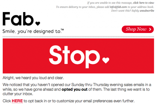 fab unsubscribe email