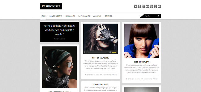 Fashionista Pinterest WordPress Theme