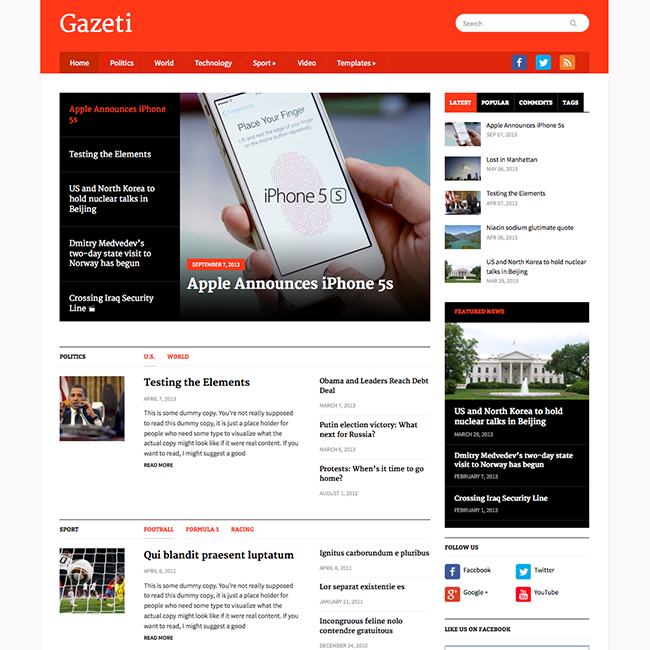 Newspaper theme