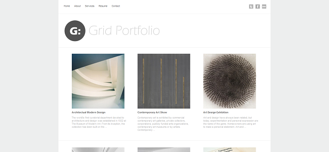 Grid Portfolio Pinterest WordPress Theme