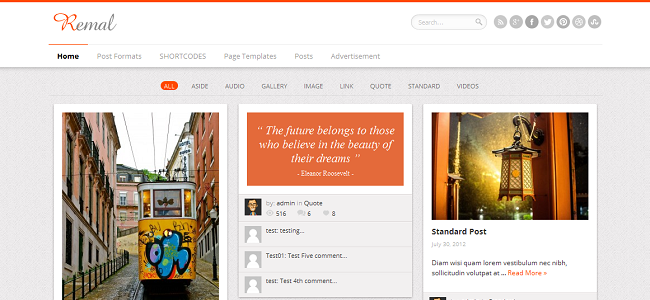 Remal Pinterest WordPress Theme