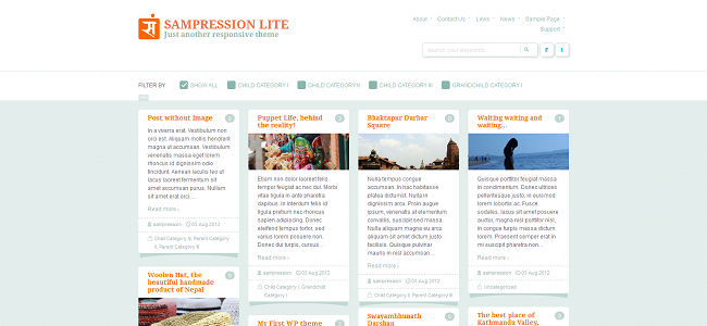 Sampression Lite Pinterest WordPress Theme