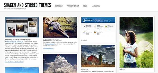 Shaken Grid Pinterest WordPress Theme