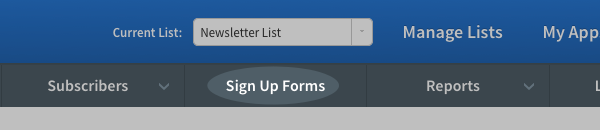 AWeber Select Sign Up Forms