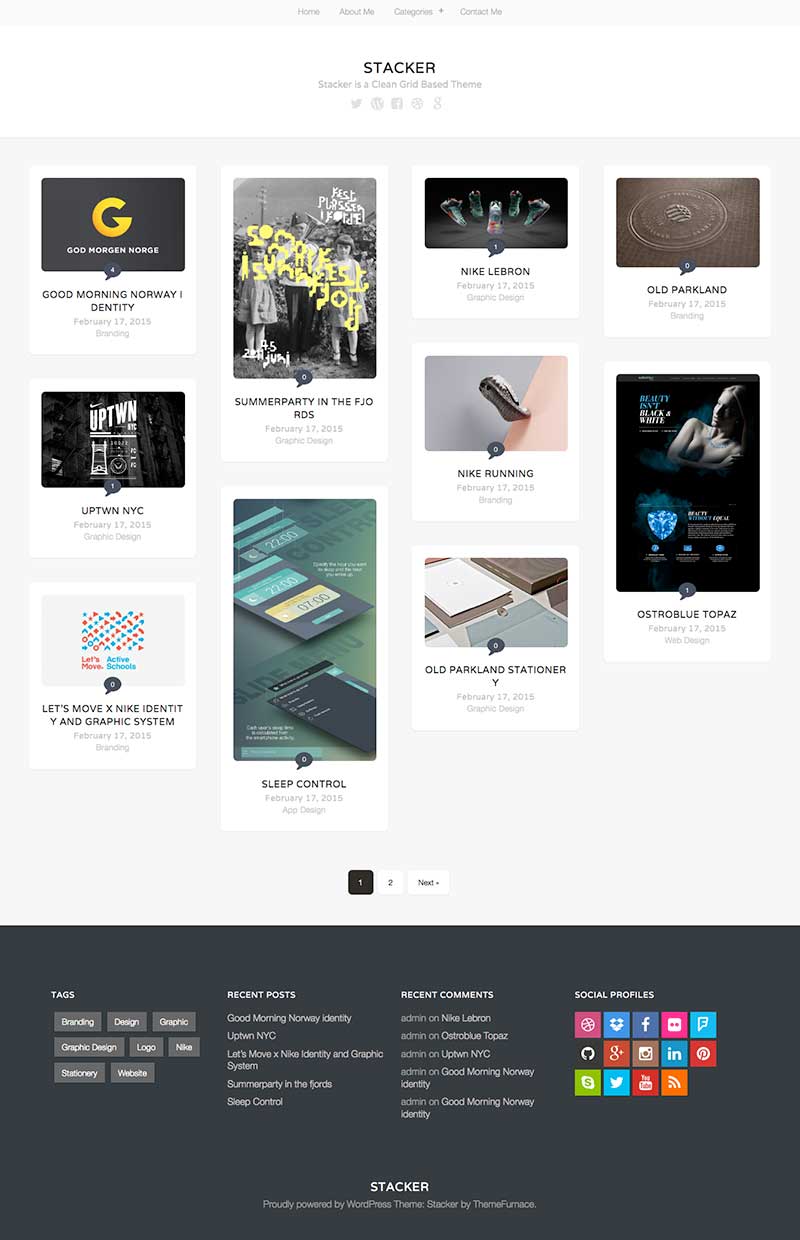 Stacker Pinterest Style Portfolio WordPress Theme - WPExplorer