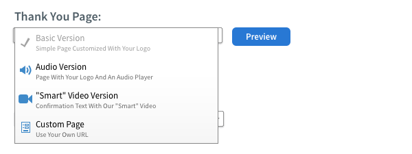 AWeber Choose destination after form is submitted