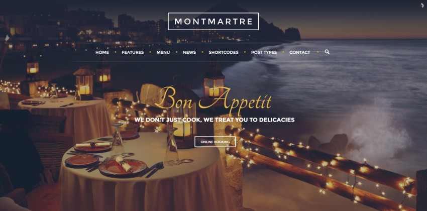 Montmartre Cafe Restaurant WordPress Theme