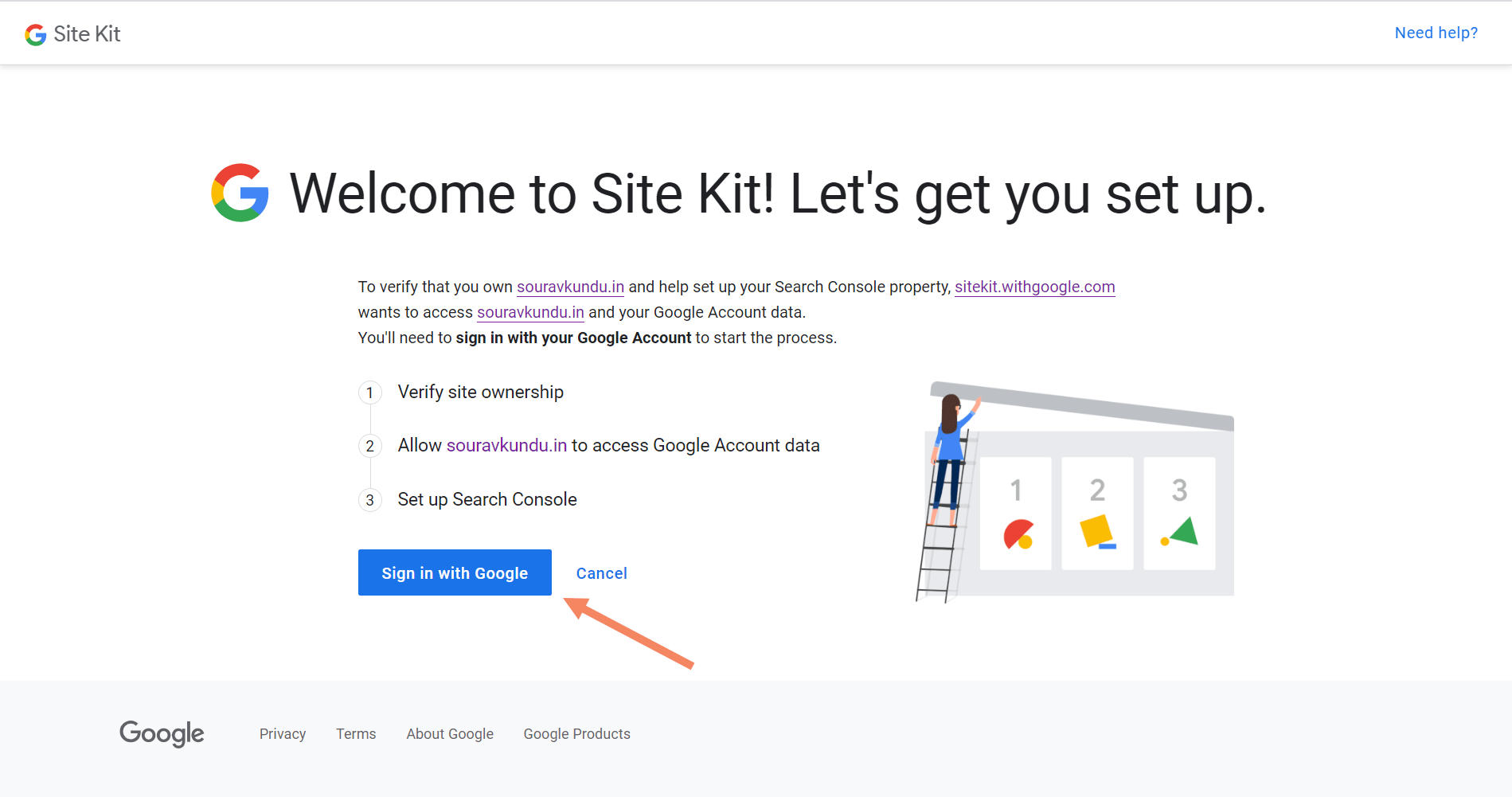 how to link google site kit and search console 1