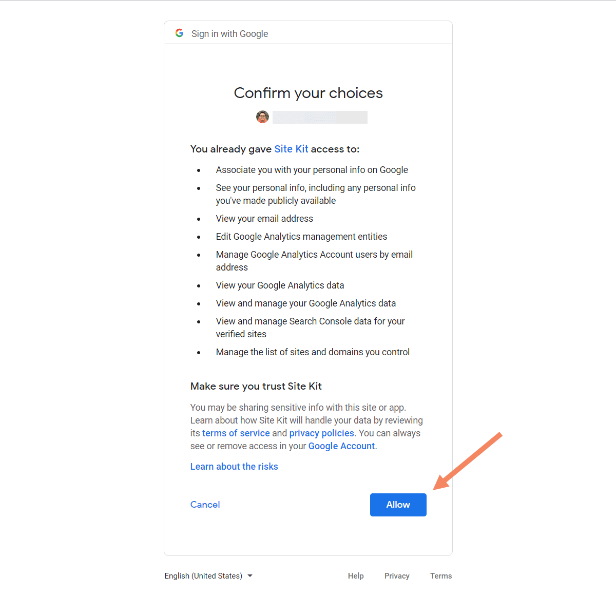 how to link google site kit and google analytics 2 permissions